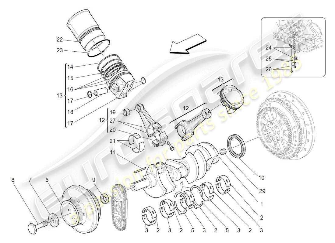a part diagram from the maserati granturismo (2009) parts catalogue