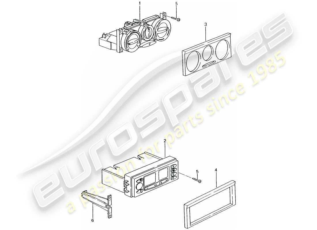 porsche 2001 (996) control switch parts diagram
