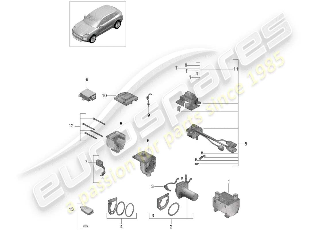 porsche 2020 (macan) additional heater part diagram