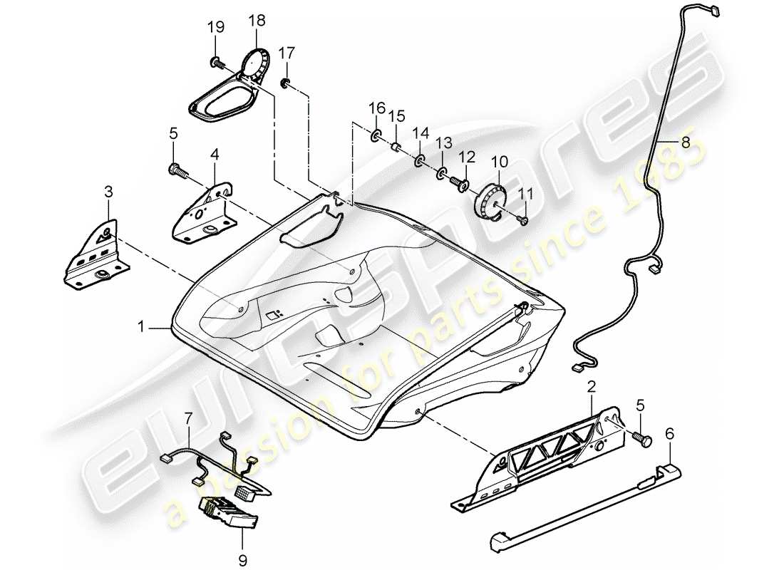 porsche 2009 997-2 turbo / gt2 seat part diagram