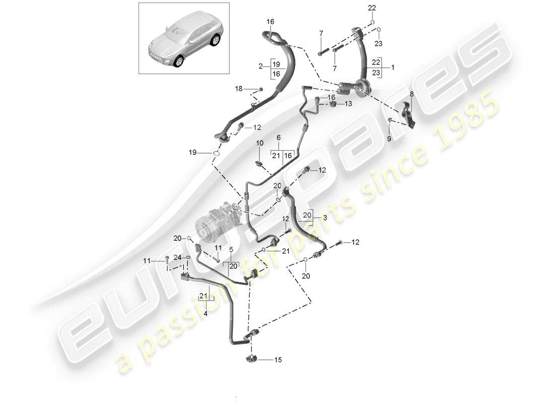 porsche 2018 (macan) refrigerant circuit parts diagram