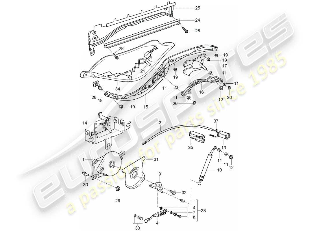 porsche 2006 (987 boxster) driving mechanism part diagram