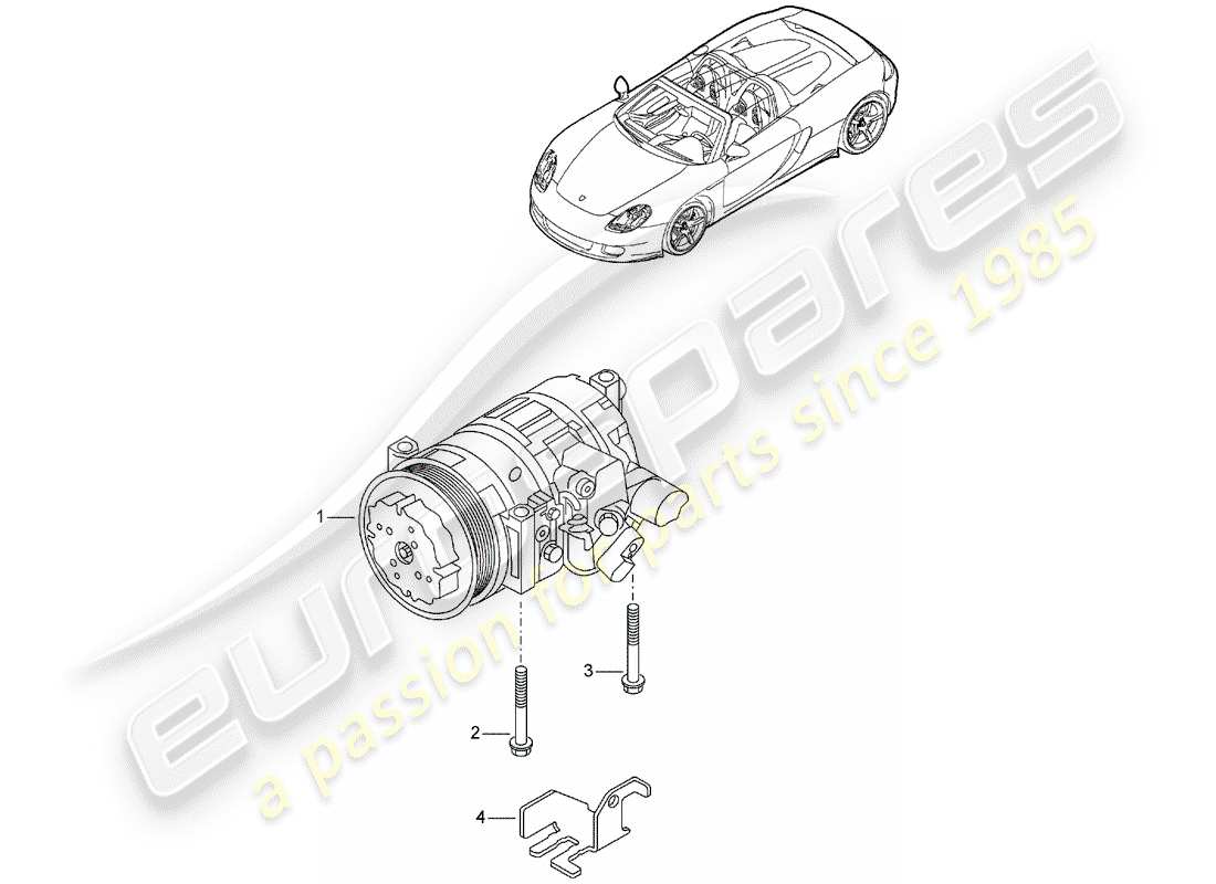 porsche 2004 (carrera gt) compressor part diagram