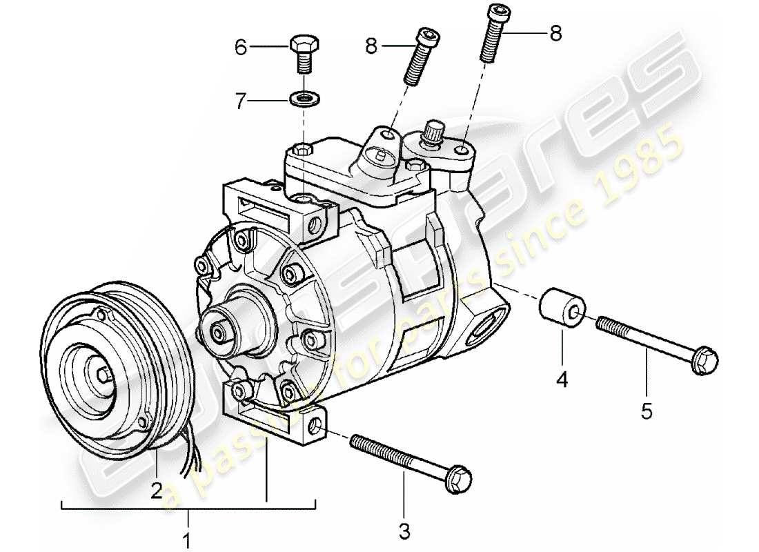 porsche 2008 (997-1) compressor part diagram
