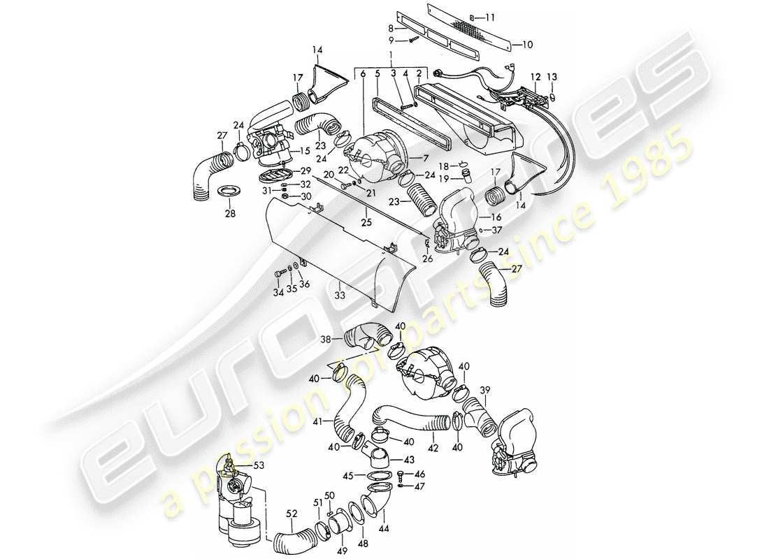 porsche 1967 (911/912) ventilation - heater - d - mj 1969>> part diagram