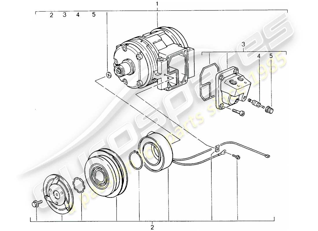 porsche 1990 (964) compressor part diagram