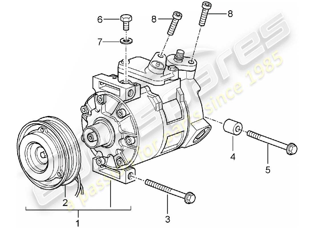 porsche 2004 (996) compressor parts diagram
