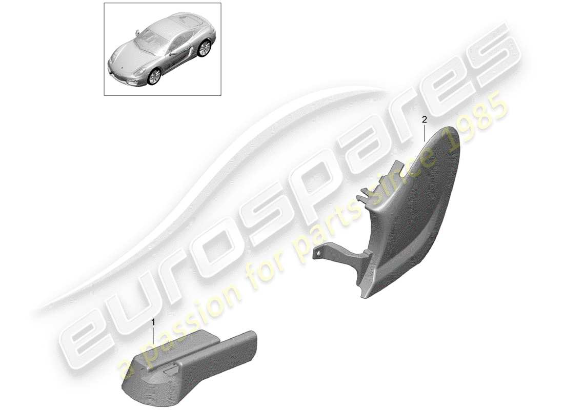 porsche 2014 (981 cayman) sports seat plus parts diagram