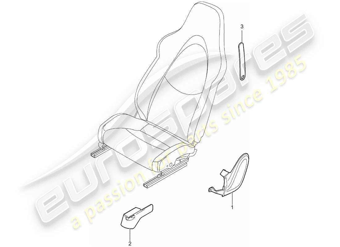 porsche 2010 (987 cayman) front seat part diagram