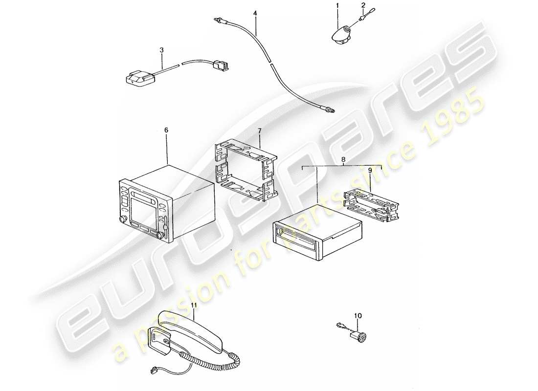 porsche 2000 (996) navigation system - teleph.operat.device/-teleph. - d >> - mj 2002 part diagram