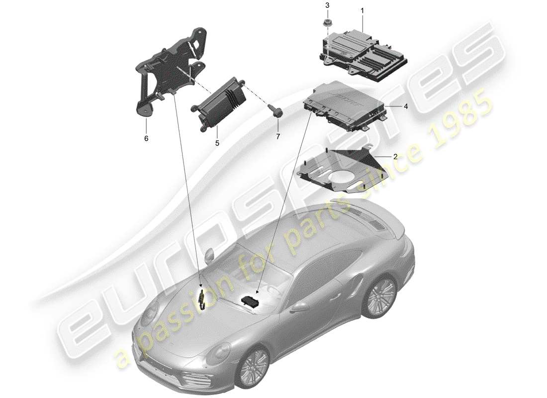 porsche 2016 (991-1 turbo) amplifier part diagram