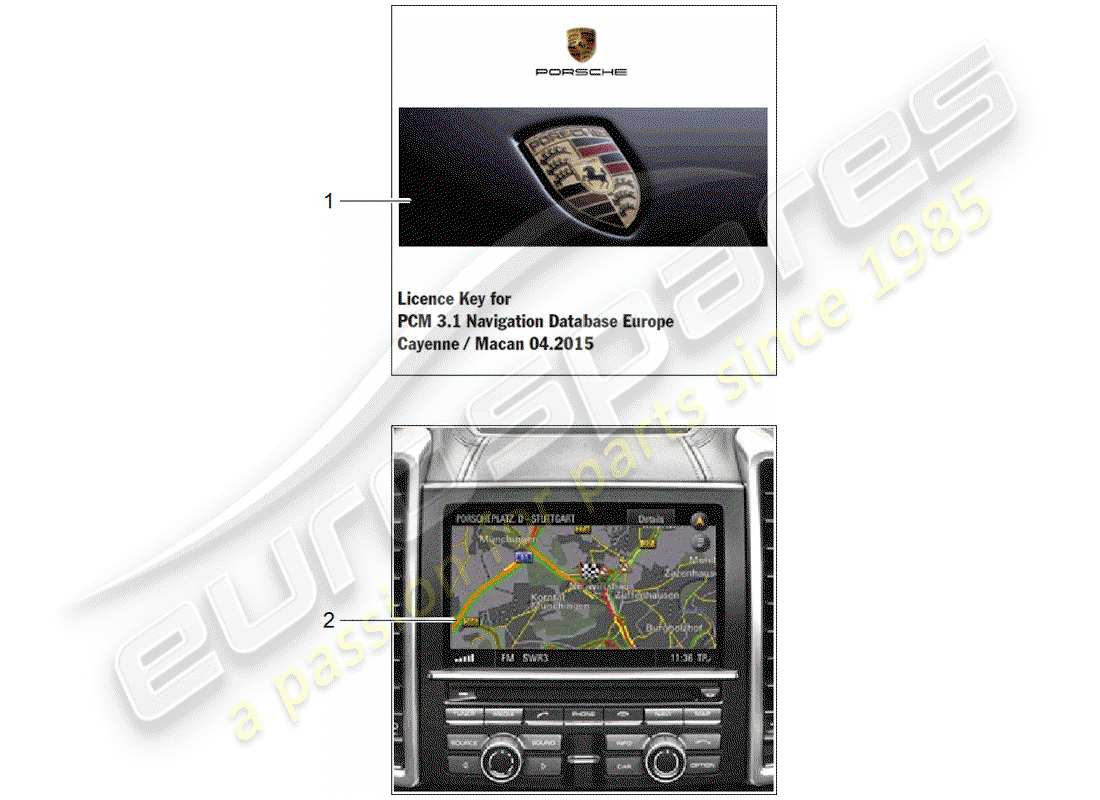 porsche 2016 (tequipment macan) navigation system part diagram