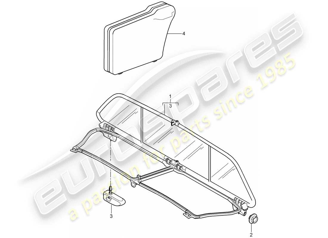 porsche 2012 (997-2) windscreen part diagram