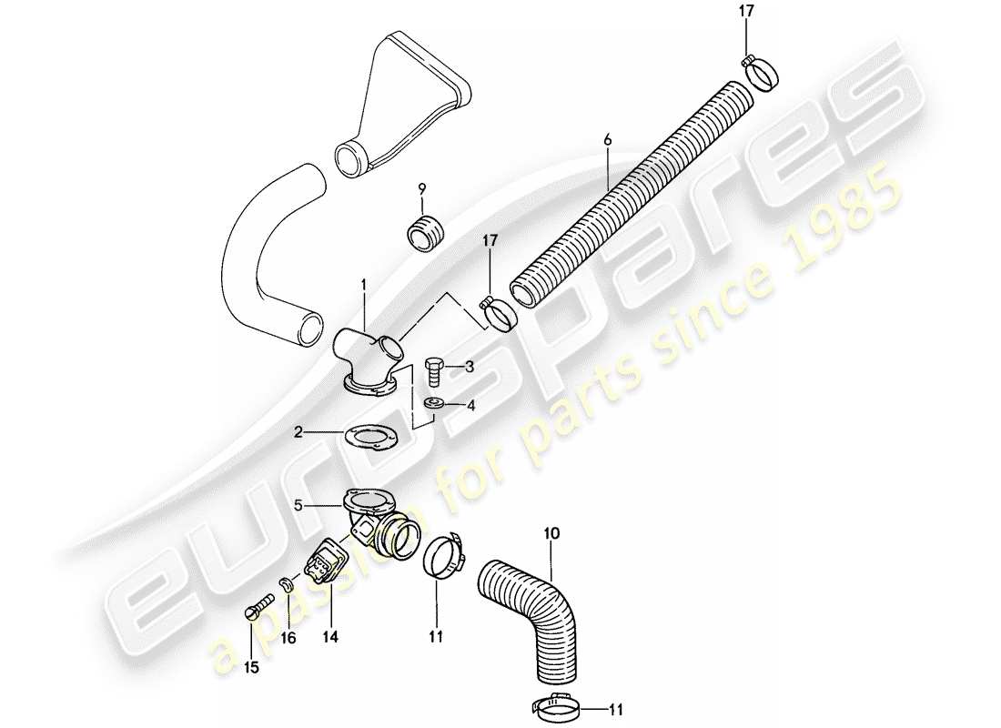 porsche 1989 (911) cooling air duct part diagram