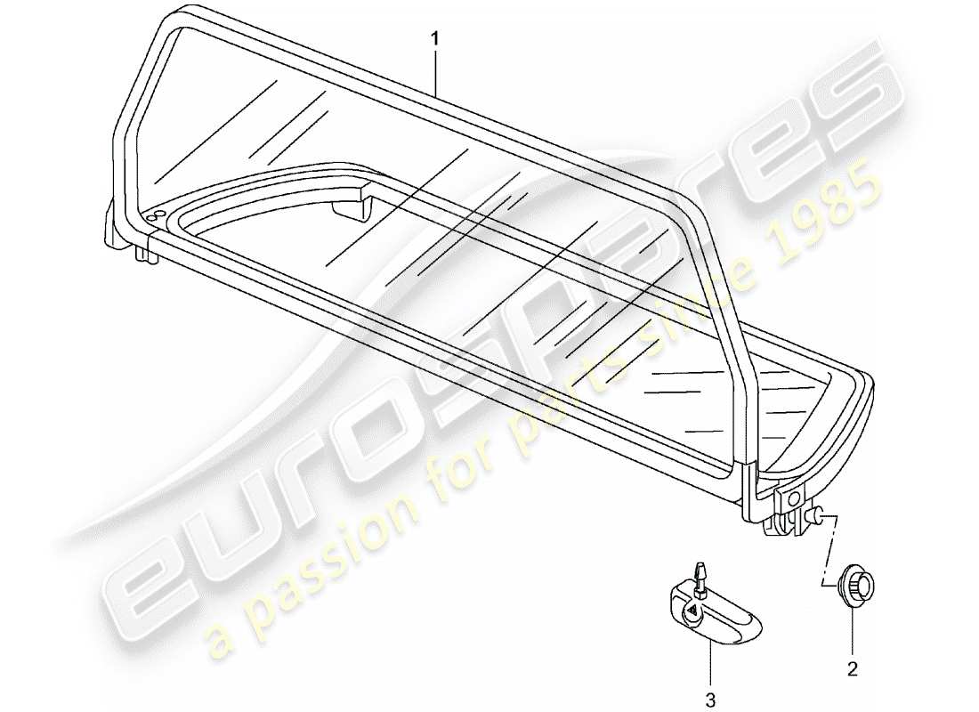 porsche 1998 (996) windscreen parts diagram