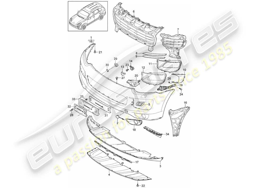porsche 2013 (cayenne e2 92a) lining parts diagram