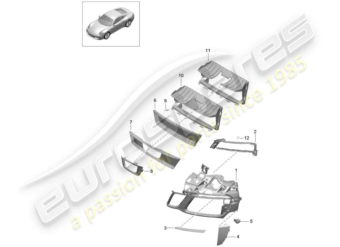 porsche 2019 (991-2) air duct part diagram
