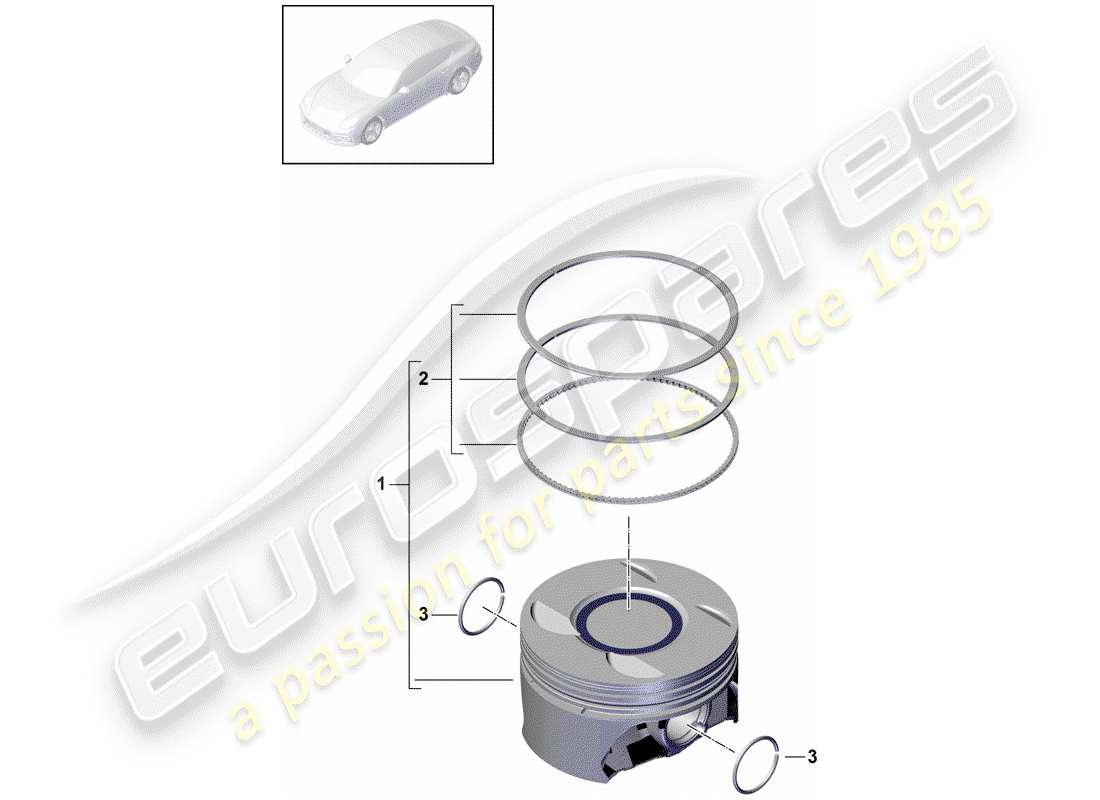 porsche 2019 (panamera 971-1) piston part diagram
