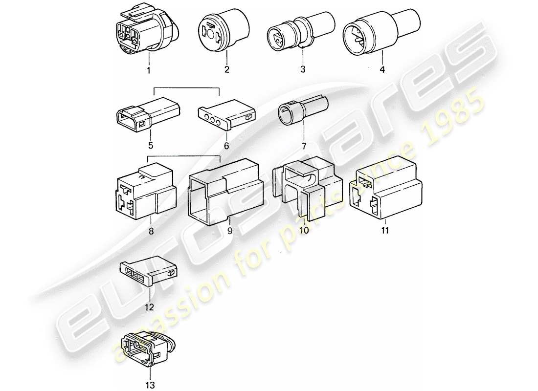 porsche 1980 (911) connector housing part diagram