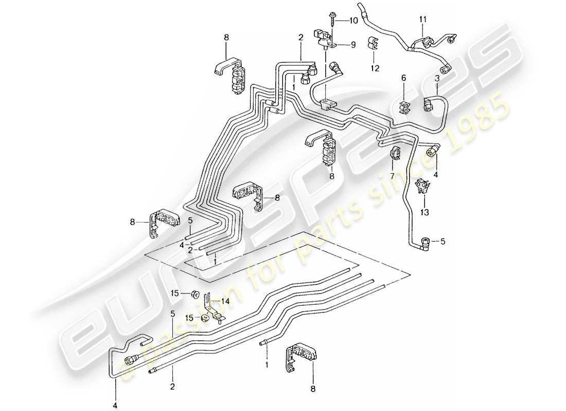 porsche 2005 (996) fuel line - fuel supply system parts diagram