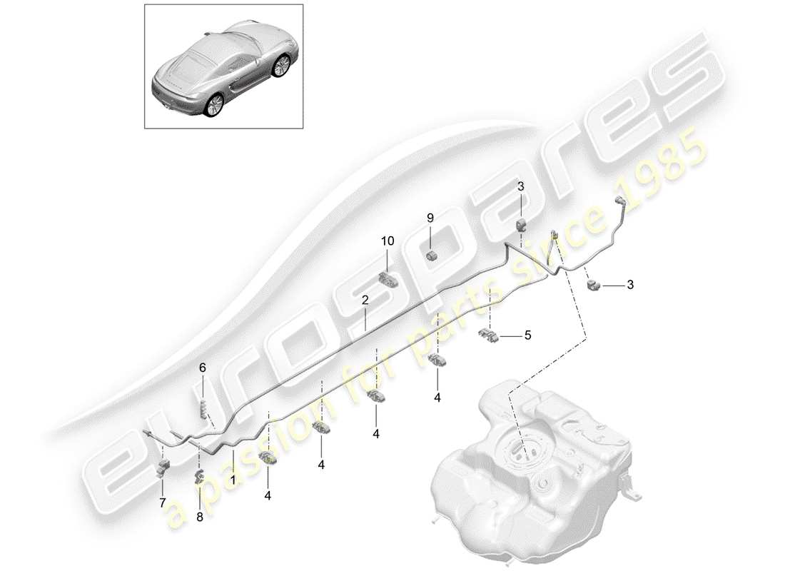 porsche 2015 (981 cayman) fuel system part diagram