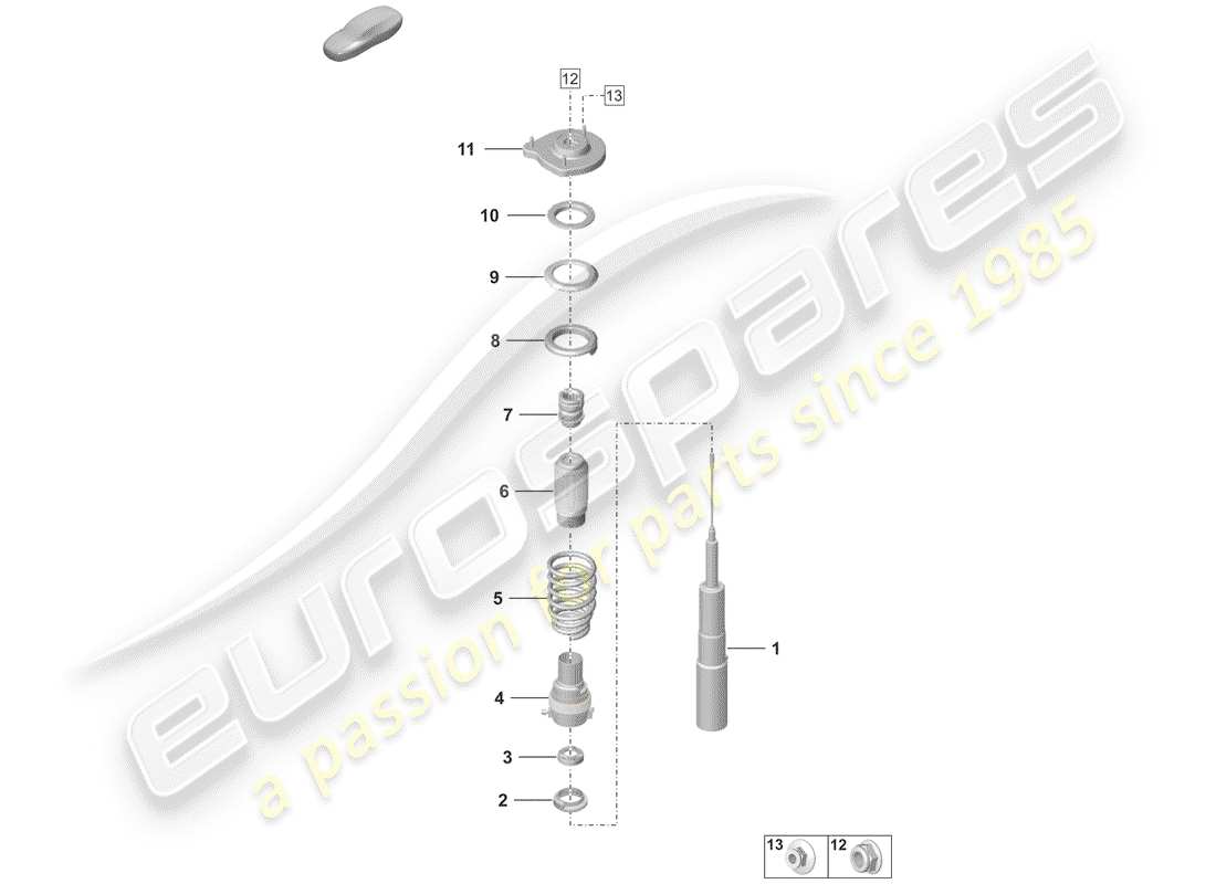 porsche 992 (2019) suspension part diagram