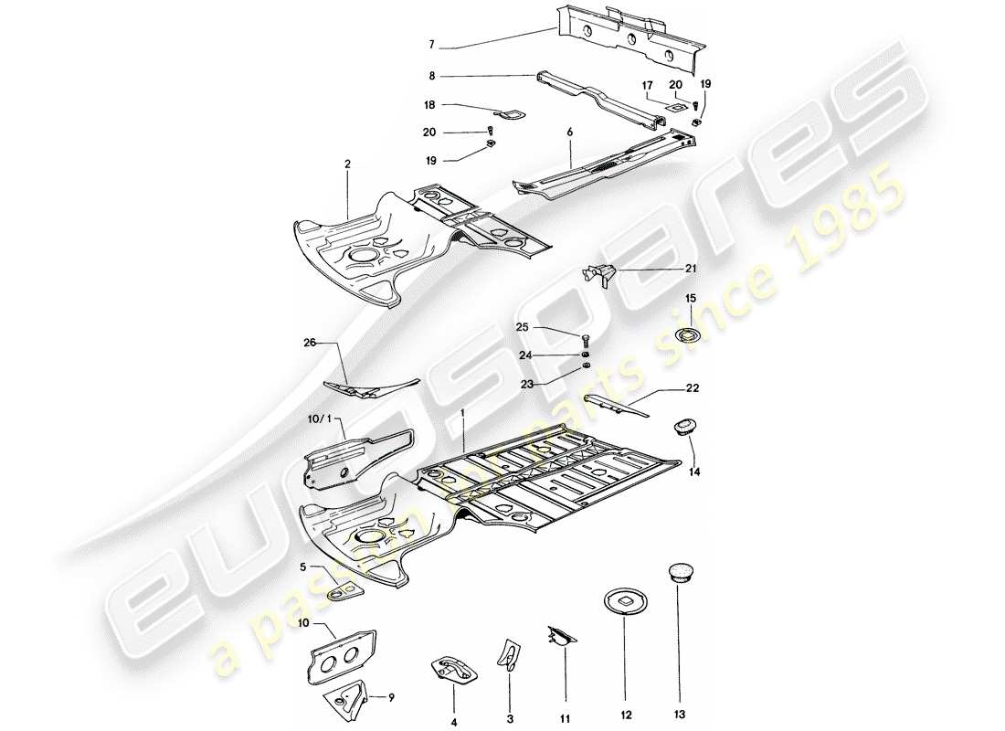 porsche 1972 (914) frame part diagram