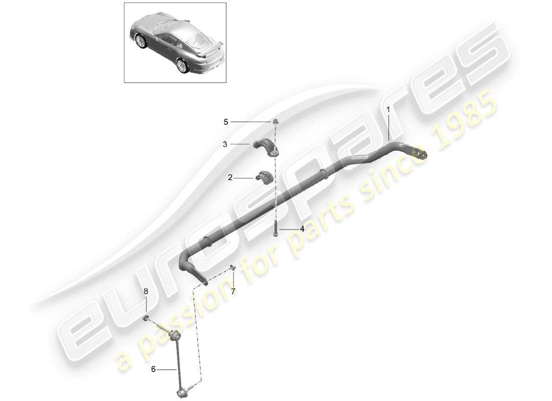porsche 2017 (991-2 r/gt3/rs) stabilizer part diagram