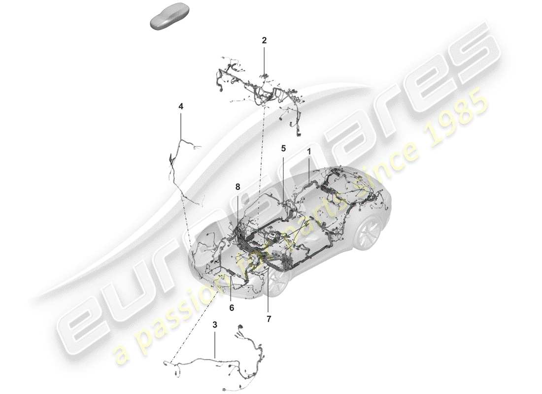 porsche 2019 (992-1) harness parts diagram