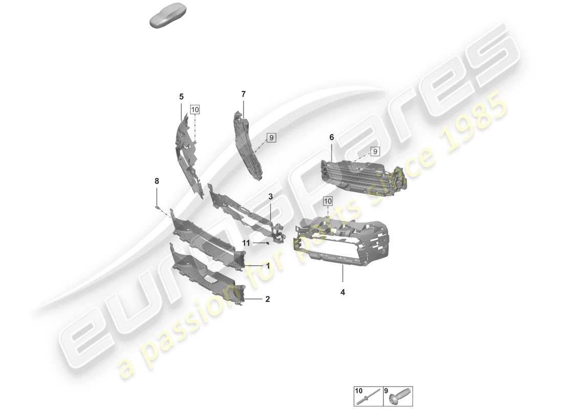 porsche 2020 (992-1) air duct parts diagram