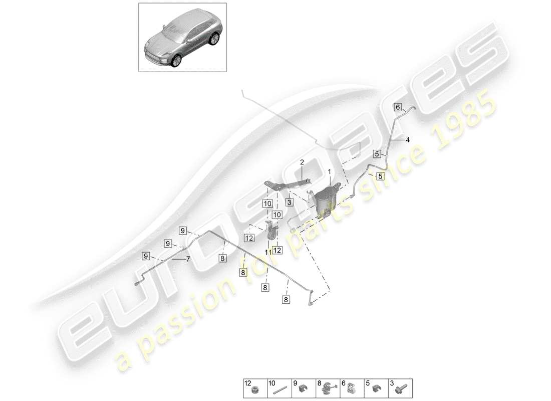 porsche 2019 (macan) evaporative emission canister part diagram