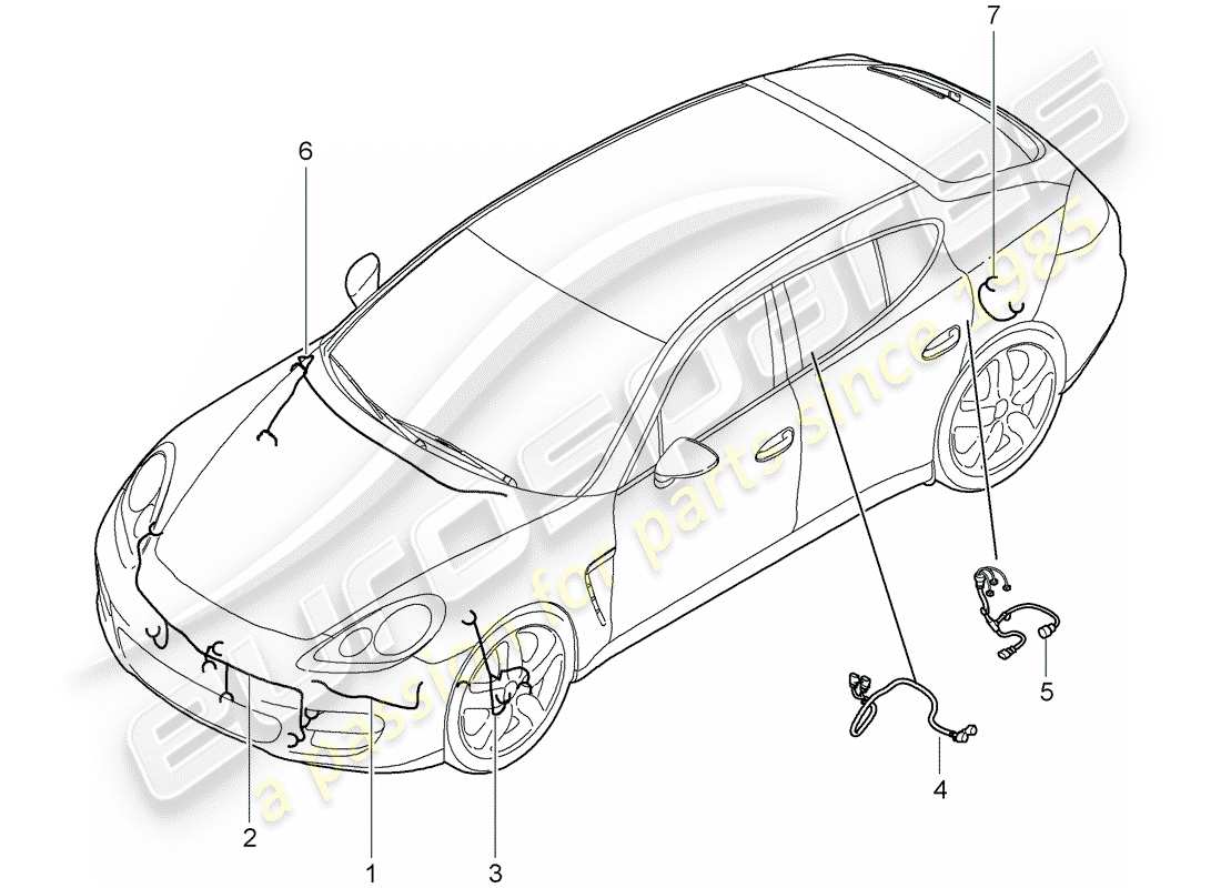 porsche 2016 (panamera 970) wiring harnesses parts diagram