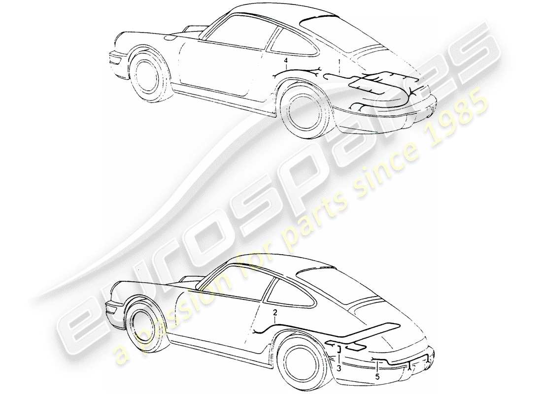 porsche 1990 (964) wiring harnesses - engine parts diagram