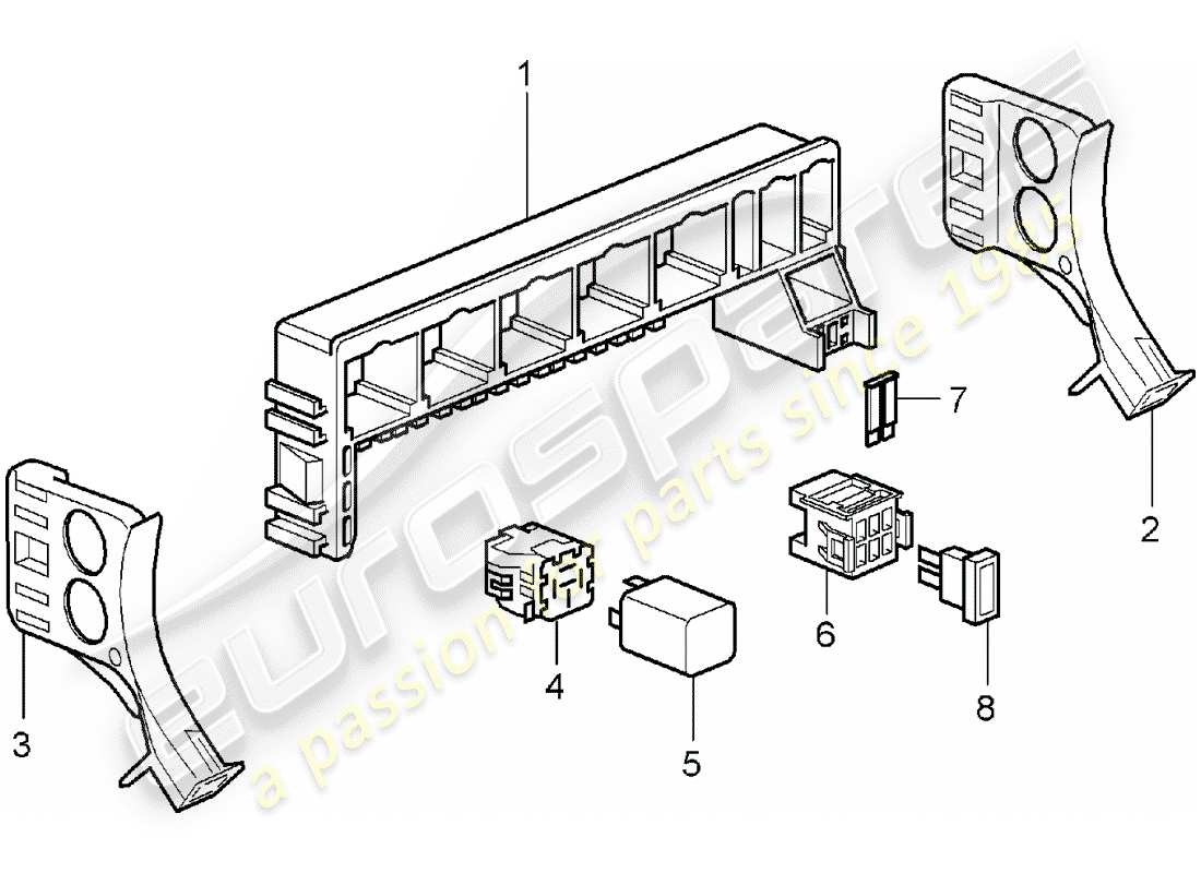 porsche 2006 (987 boxster) fuse box/relay plate part diagram