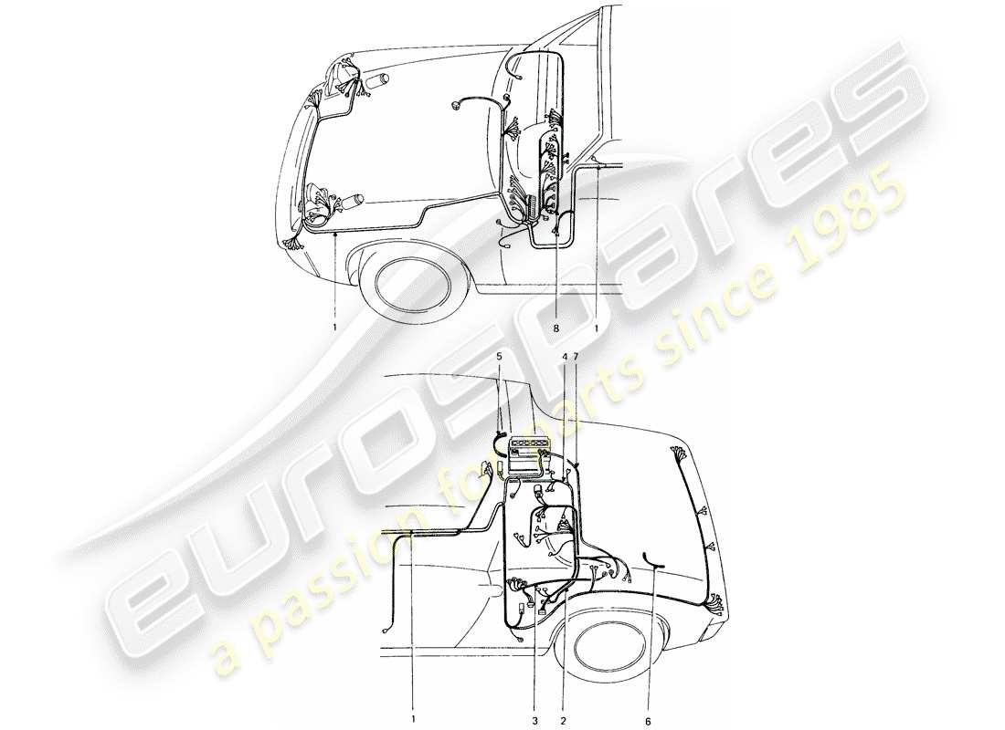 porsche 1976 (914) wiring harnesses part diagram