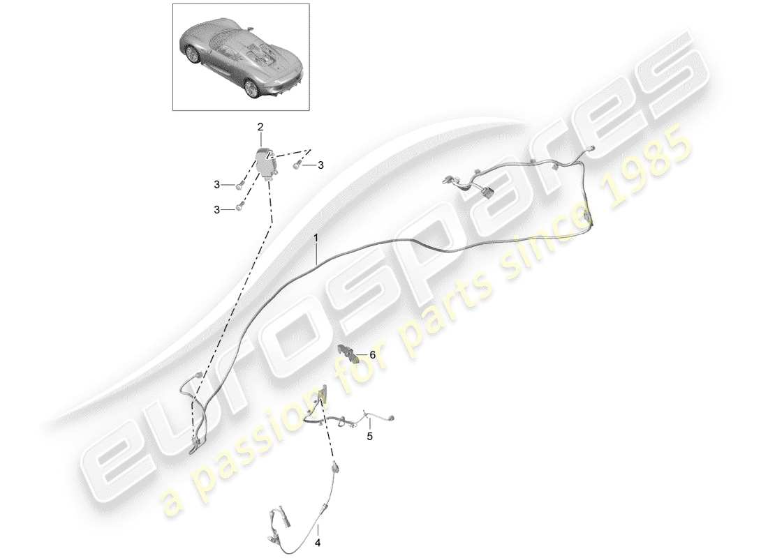 porsche 2015 (918 spyder) wiring harnesses part diagram