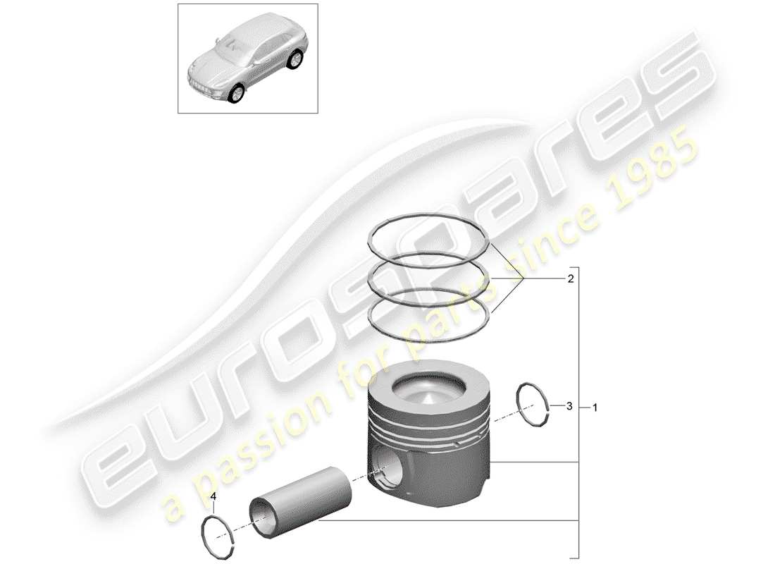 porsche 2014 (macan) piston parts diagram