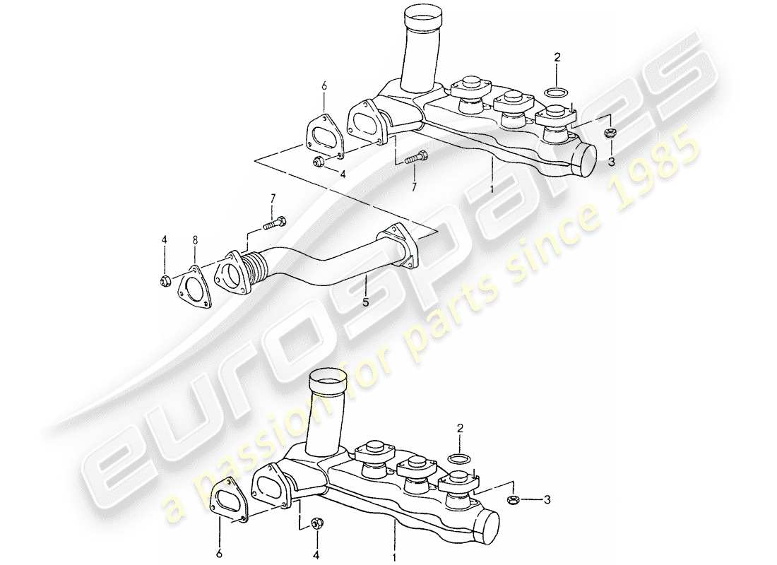porsche 1993 (964) heater core parts diagram