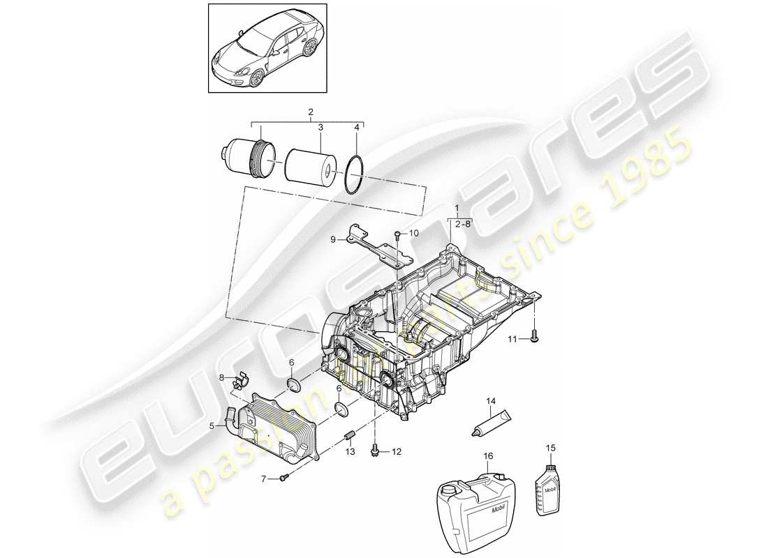 porsche 2013 (panamera 970) oil-conducting housing parts diagram