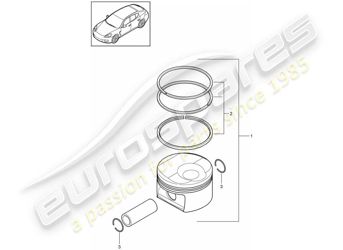 porsche 2015 (panamera 970) piston part diagram