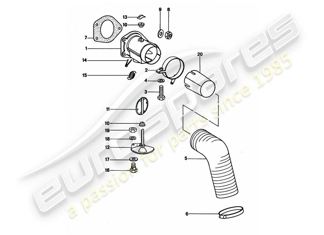 porsche 1976 (911 turbo) heating air supply part diagram