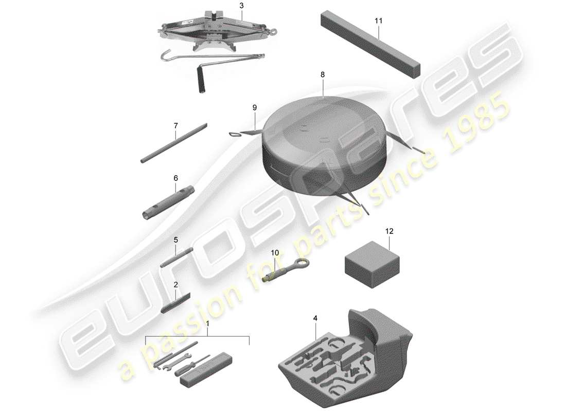 porsche 991r/gt3/rs (2015) tool parts diagram