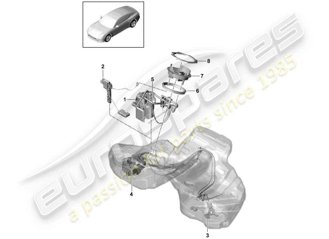 porsche 2017 (panamera 971-1) fuel pump part diagram