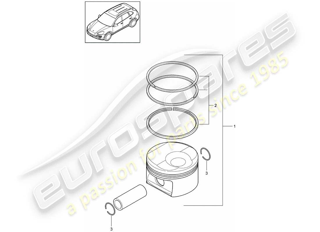 porsche 2013 (cayenne e2 92a) piston parts diagram