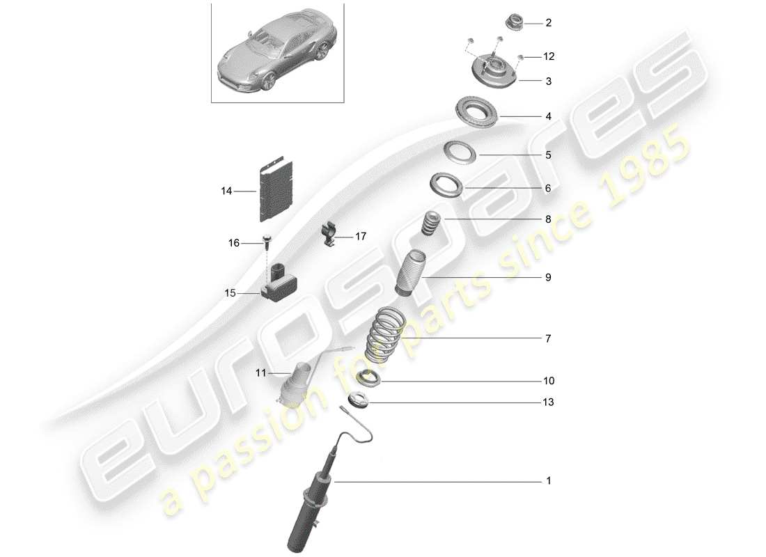 porsche 2017 (991-2 turbo) suspension part diagram