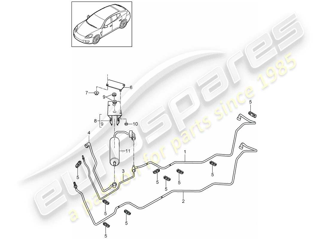 porsche panamera 970 (2015) fuel system part diagram