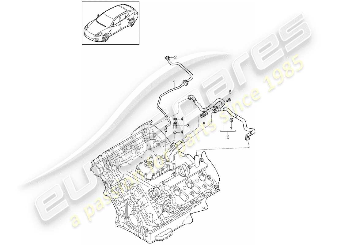 porsche 2013 (panamera 970) breather line parts diagram