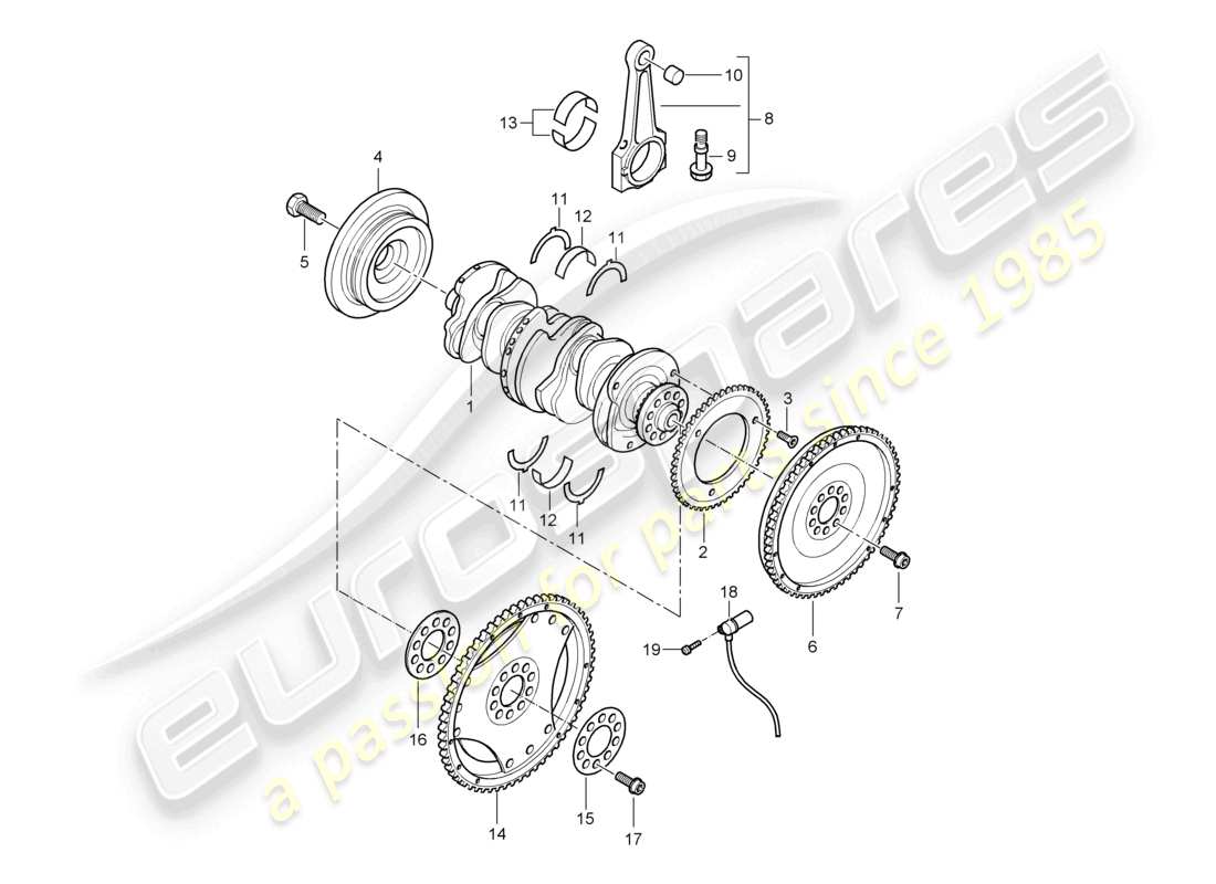 porsche 2006 (cayenne e1 9pa) crankshaft conrod d - mj 2004>> part diagram