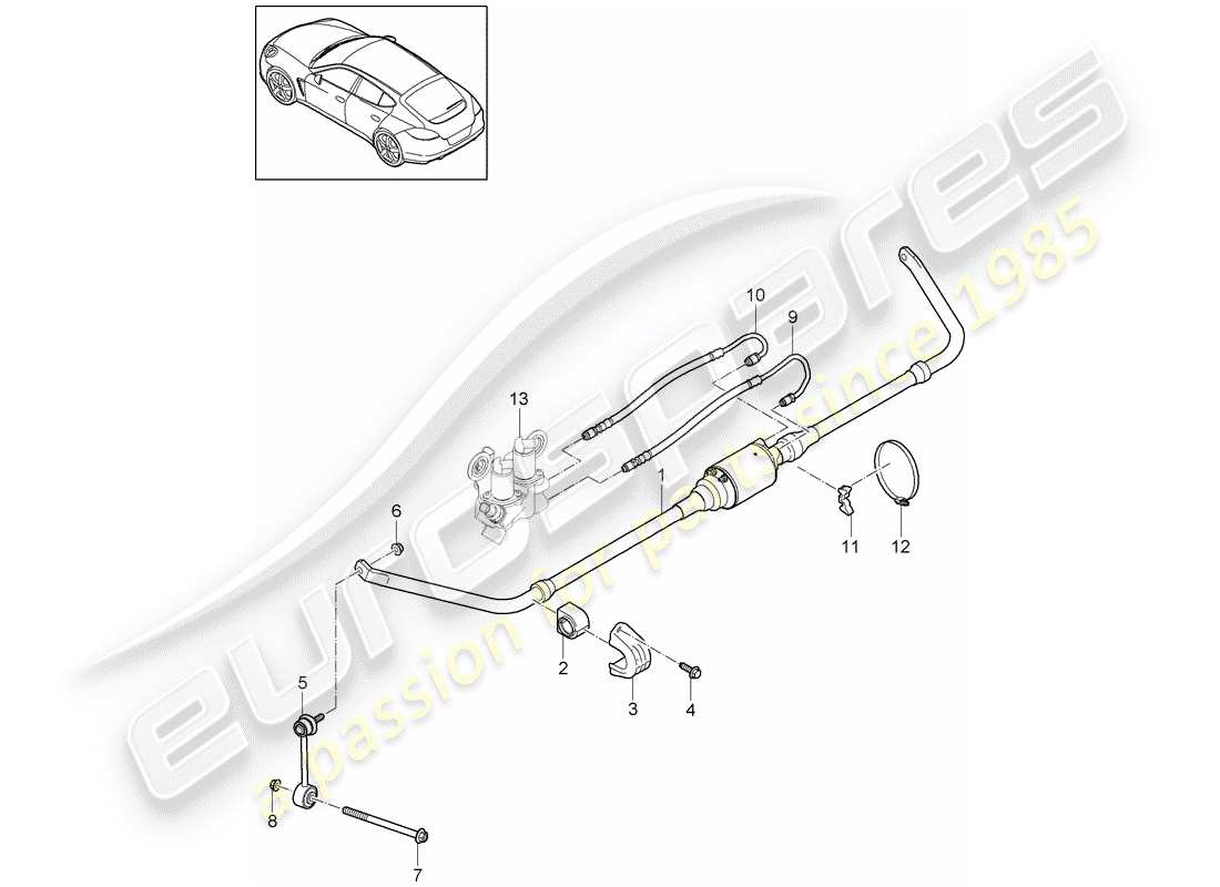 porsche 2013 (panamera 970) stabilizer parts diagram