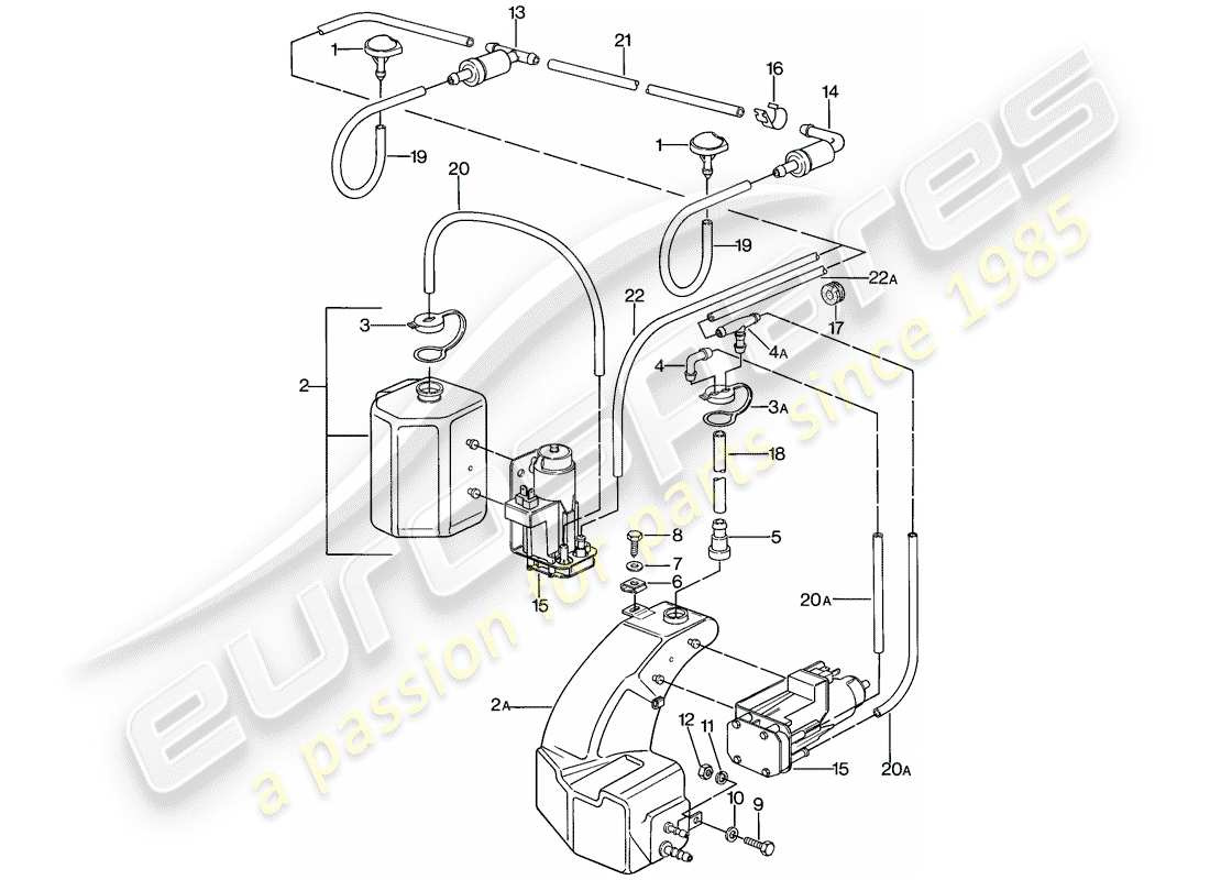 porsche 1977 (924) windshield washer unit - d >> - mj 1978 part diagram
